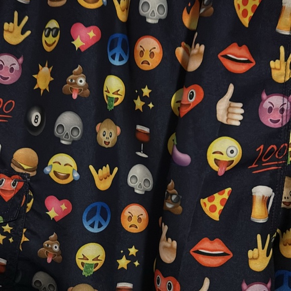 Broken Threads XL Black Emoji Swim Trunks - Picture 4 of 13